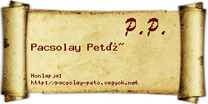 Pacsolay Pető névjegykártya